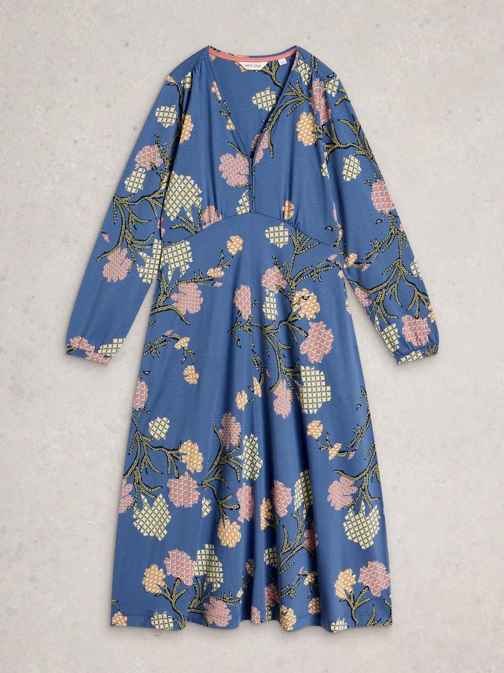 Megan Jersey Long Sleeve Midi Dress