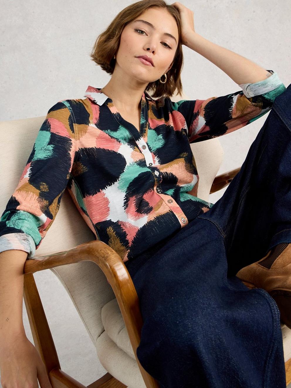 Womens Annie Collared Shirt Jersey