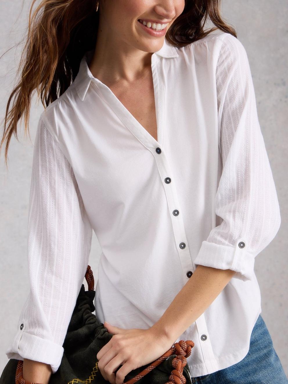 Annie Mix Jersey Collared Shirt