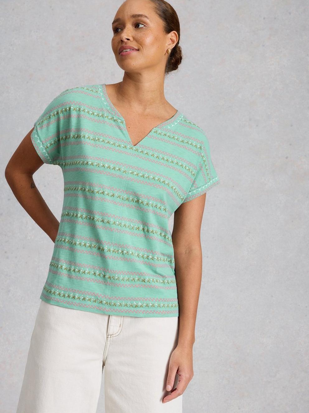 Nelly Short Sleeve Embroidered Tee