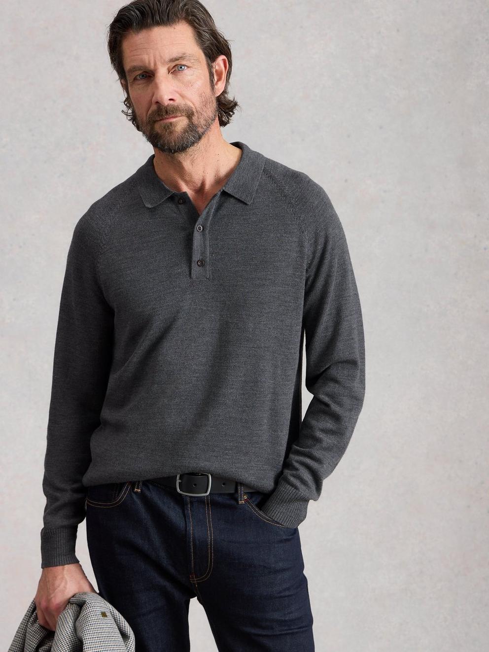 Newport Merino Polo Ls
