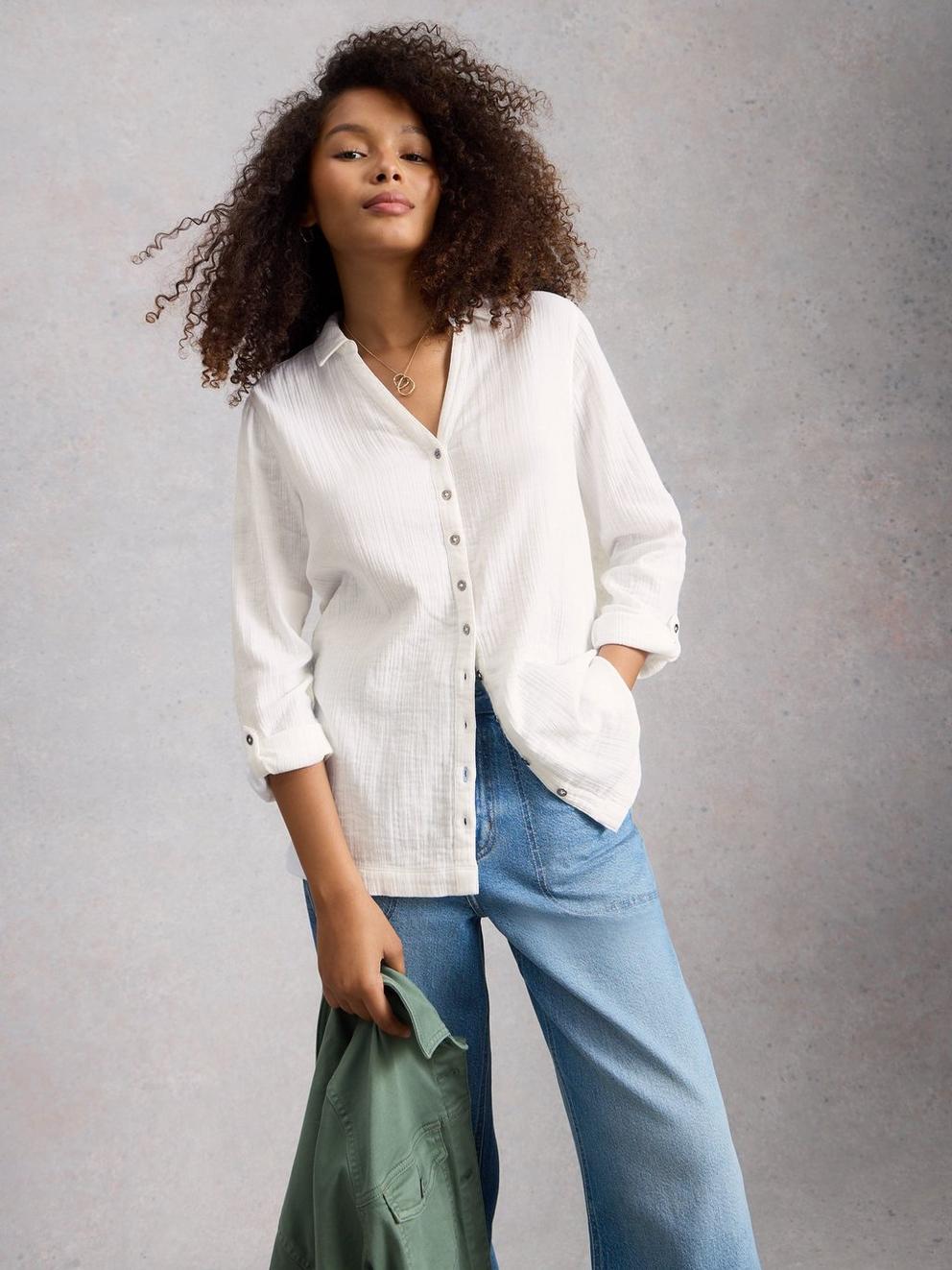 Annie Double Cloth Collared Longline