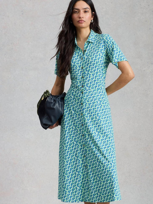 Rua Jersey Collared Midi Dress