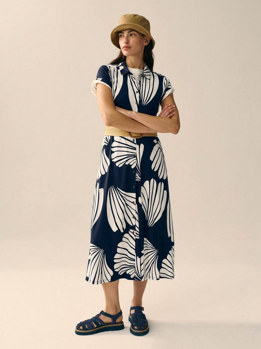 Rua Jersey Collared Midi Dress