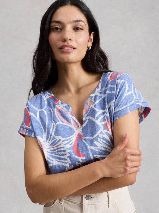 Nelly Cotton Notch Neck T-Shirt