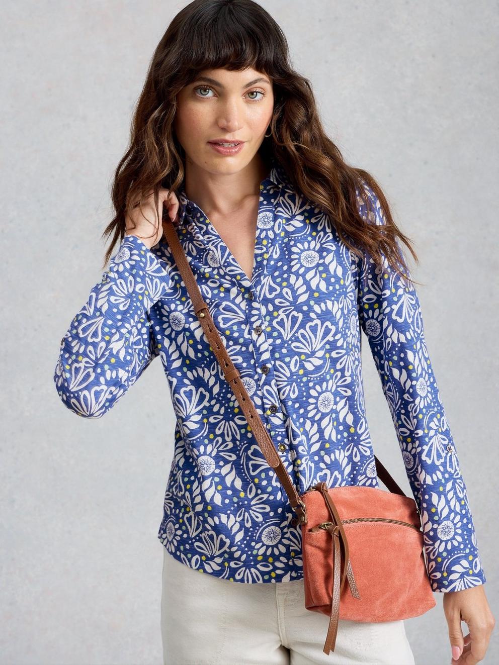 Annie Jersey Collared Printed Shirt