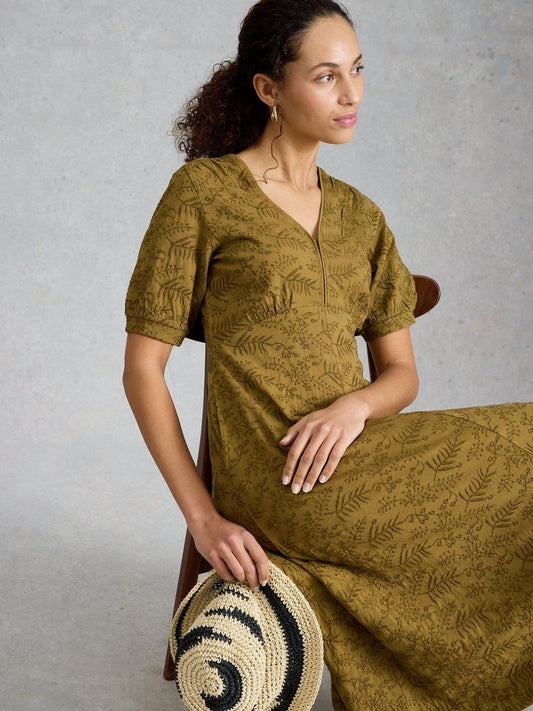 Megan Embroidered Jersey Dress