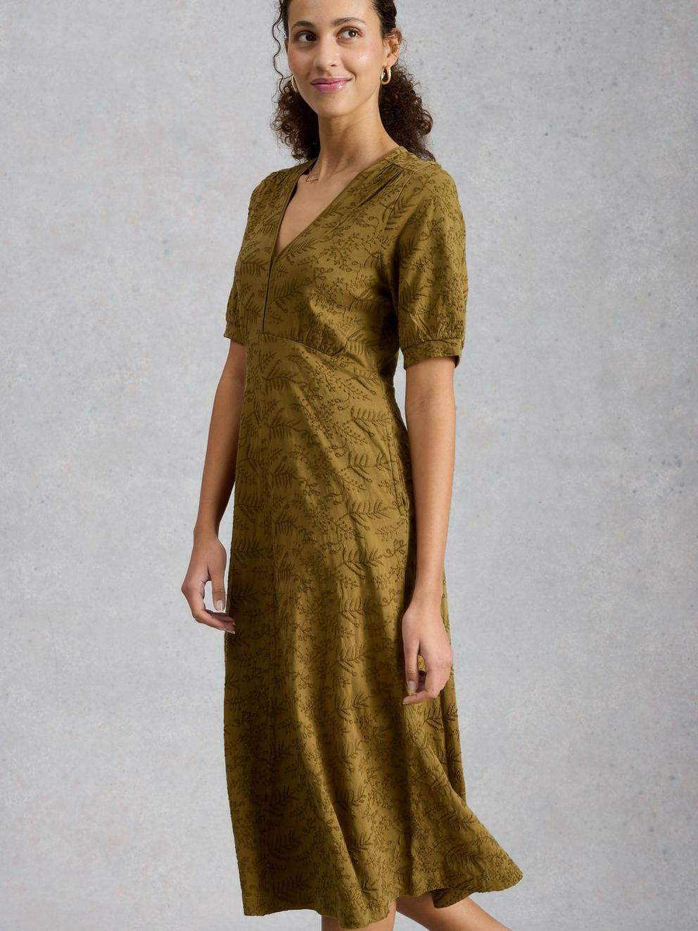 Megan Embroidered Jersey Dress