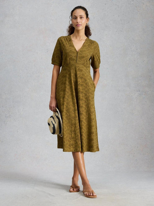 Megan Embroidered Jersey Dress