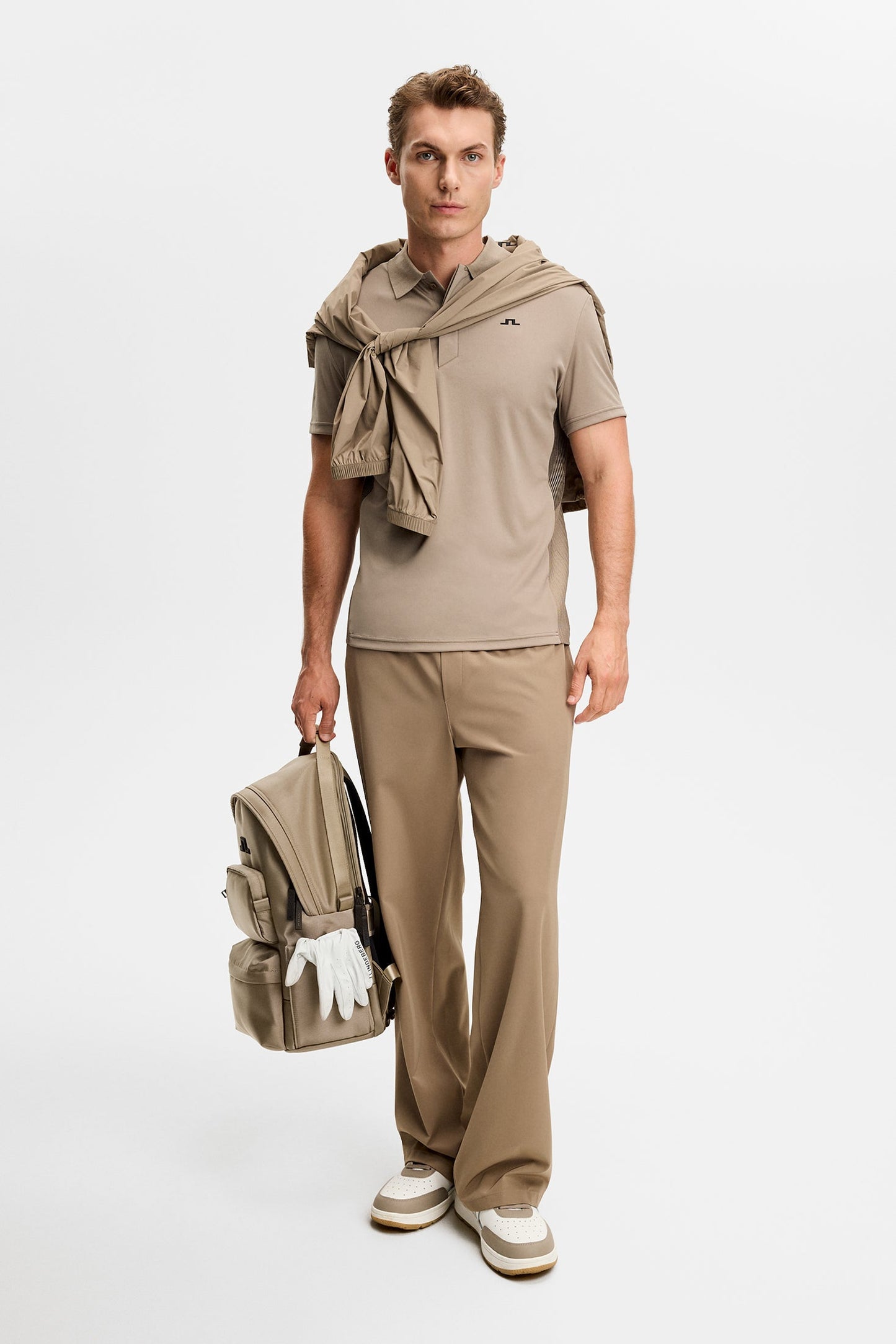 Neri Hybrid Knit Polo Shirt / Brindle