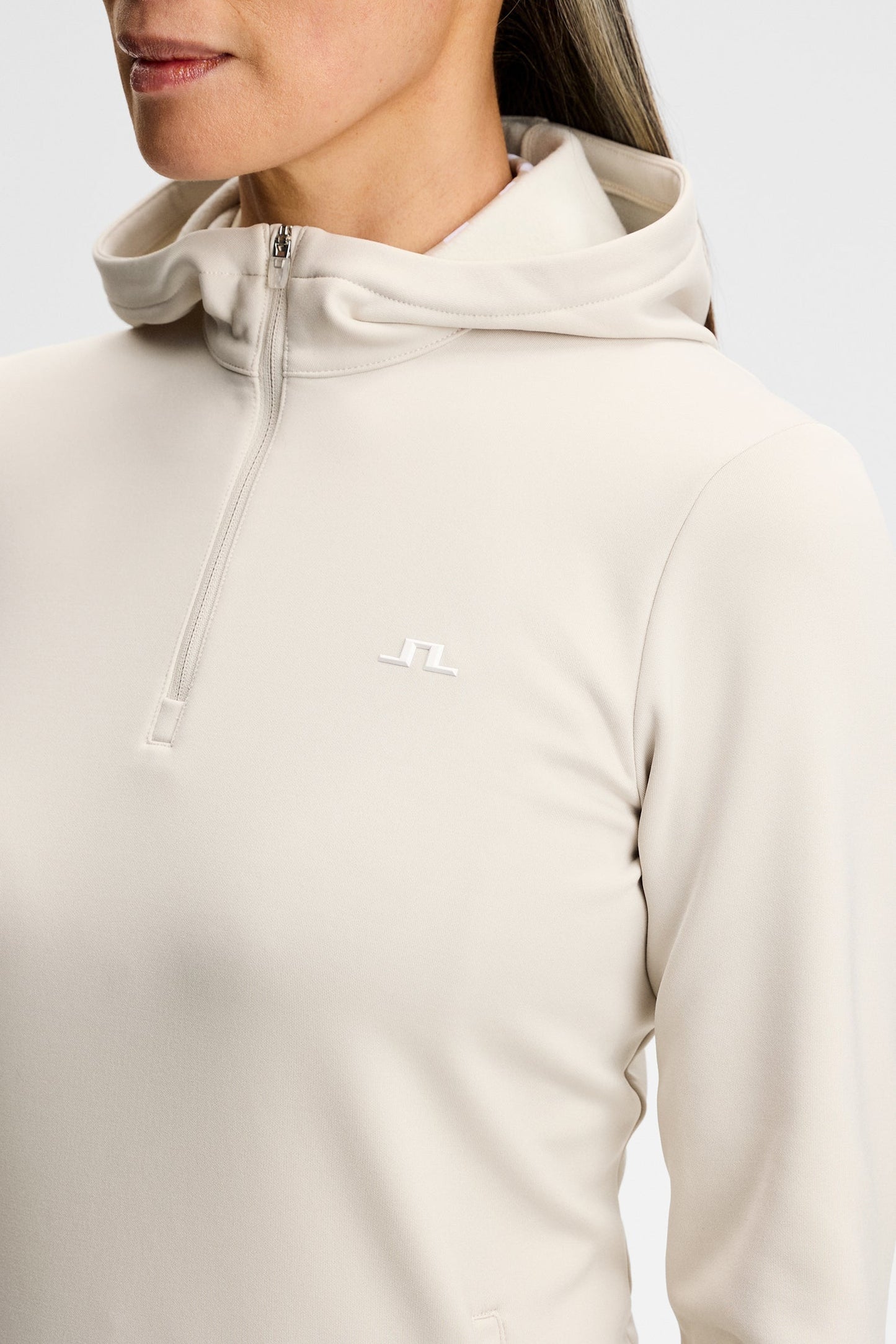Aerielle Quarter Zip Hood / Moonbeam