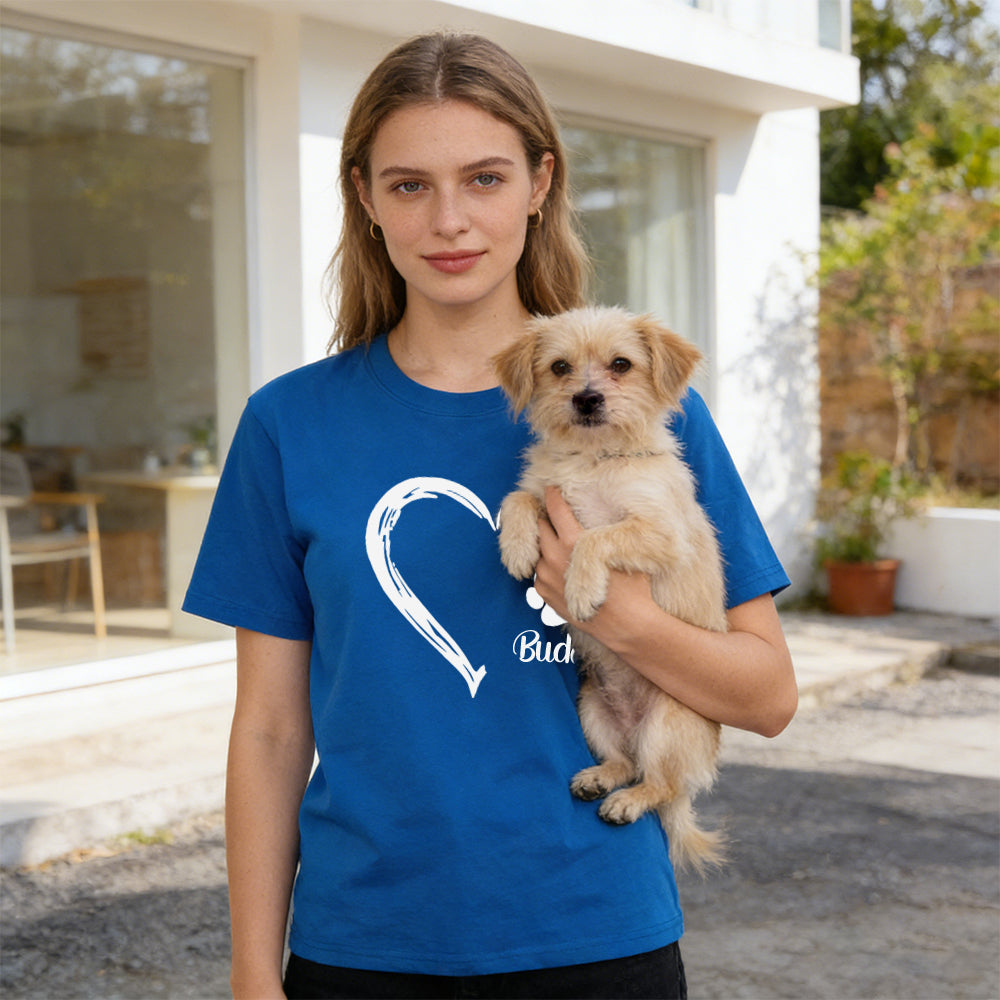 T-Shirt Cœur Personnalisé Fête des Mères pour Maman d'Animal | inCloth58
