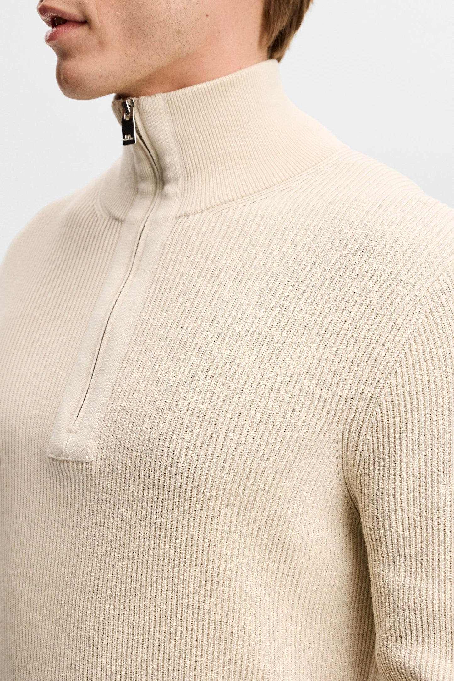 Alex Half Zip Knitted Sweater / Moonbeam