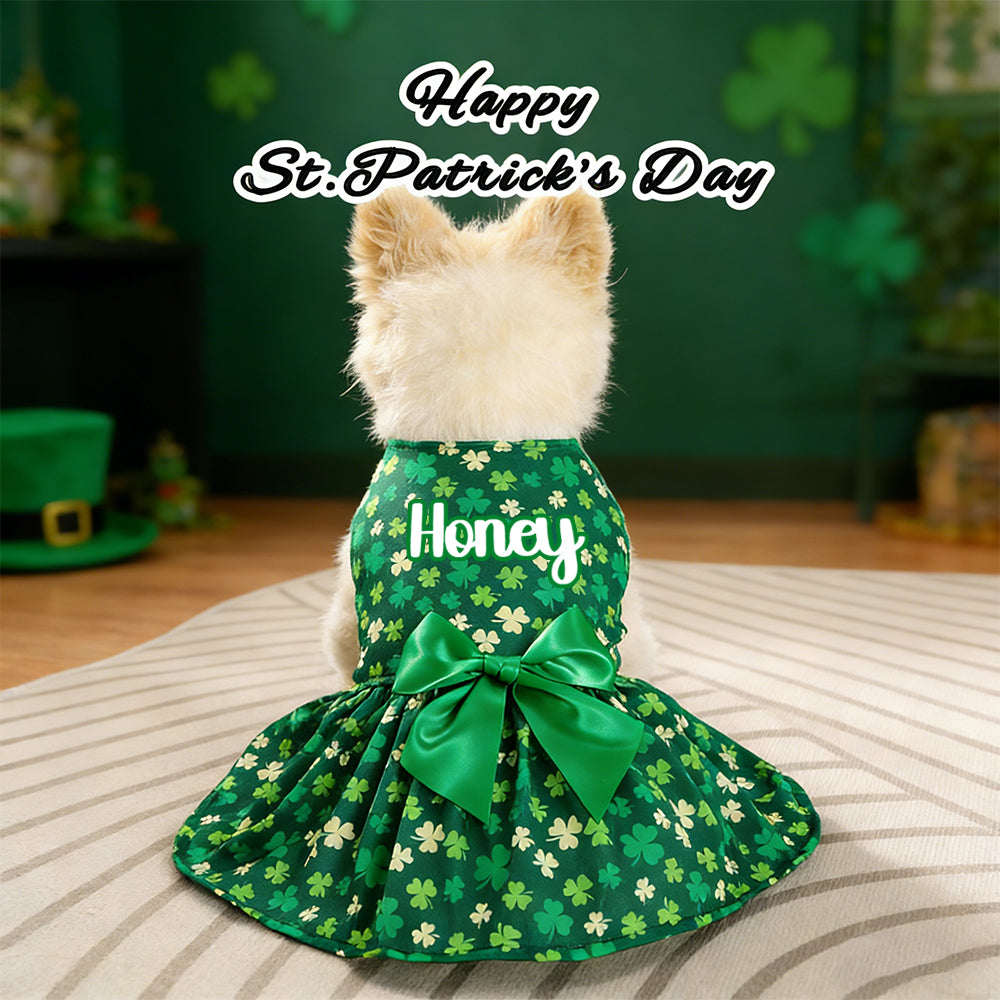 Personalized Pet Lucky St. Patrick’s Day Dress | inCloth01