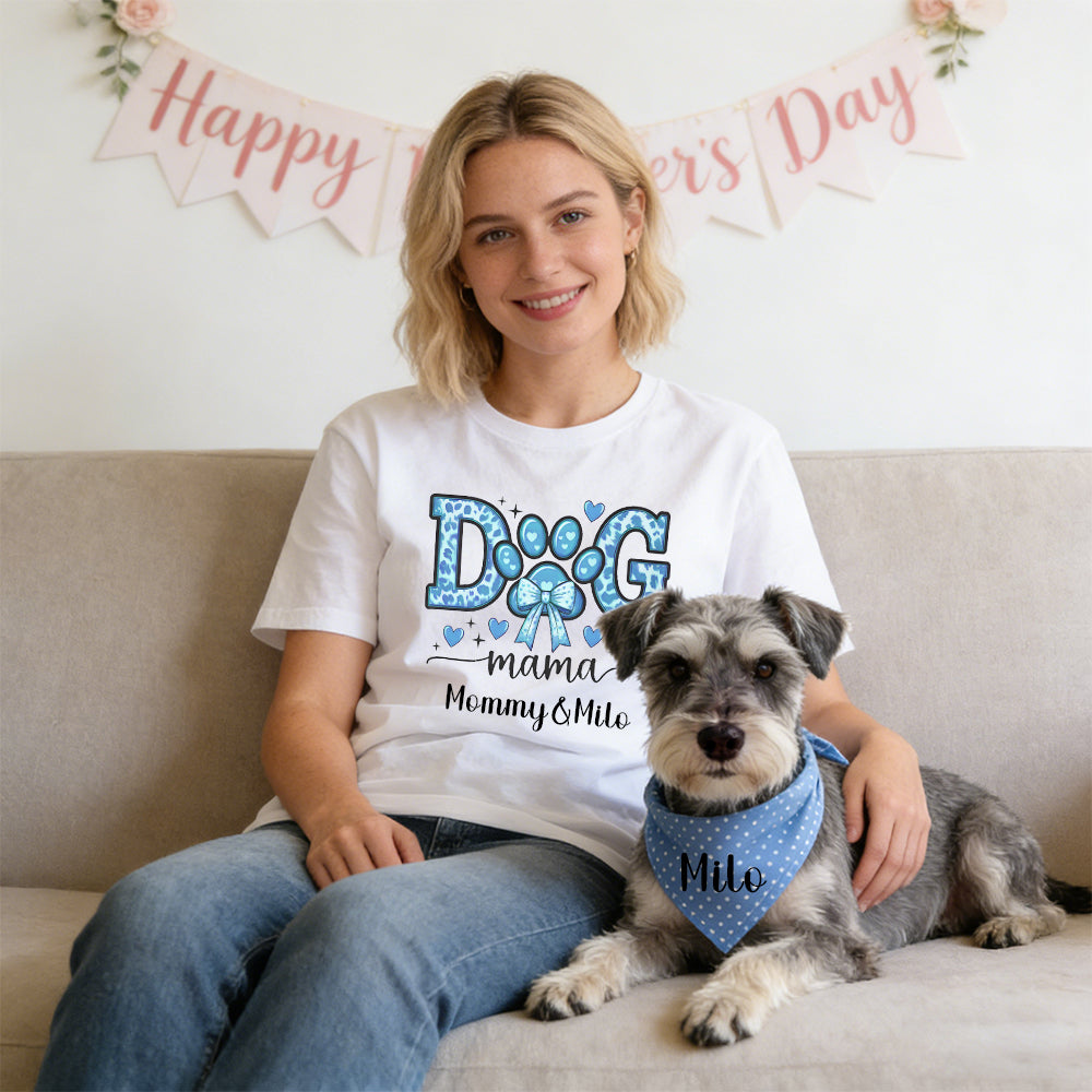 T-shirt personnalisé fête des Mères pour maman de chien et bandana pour animal | inCloth45