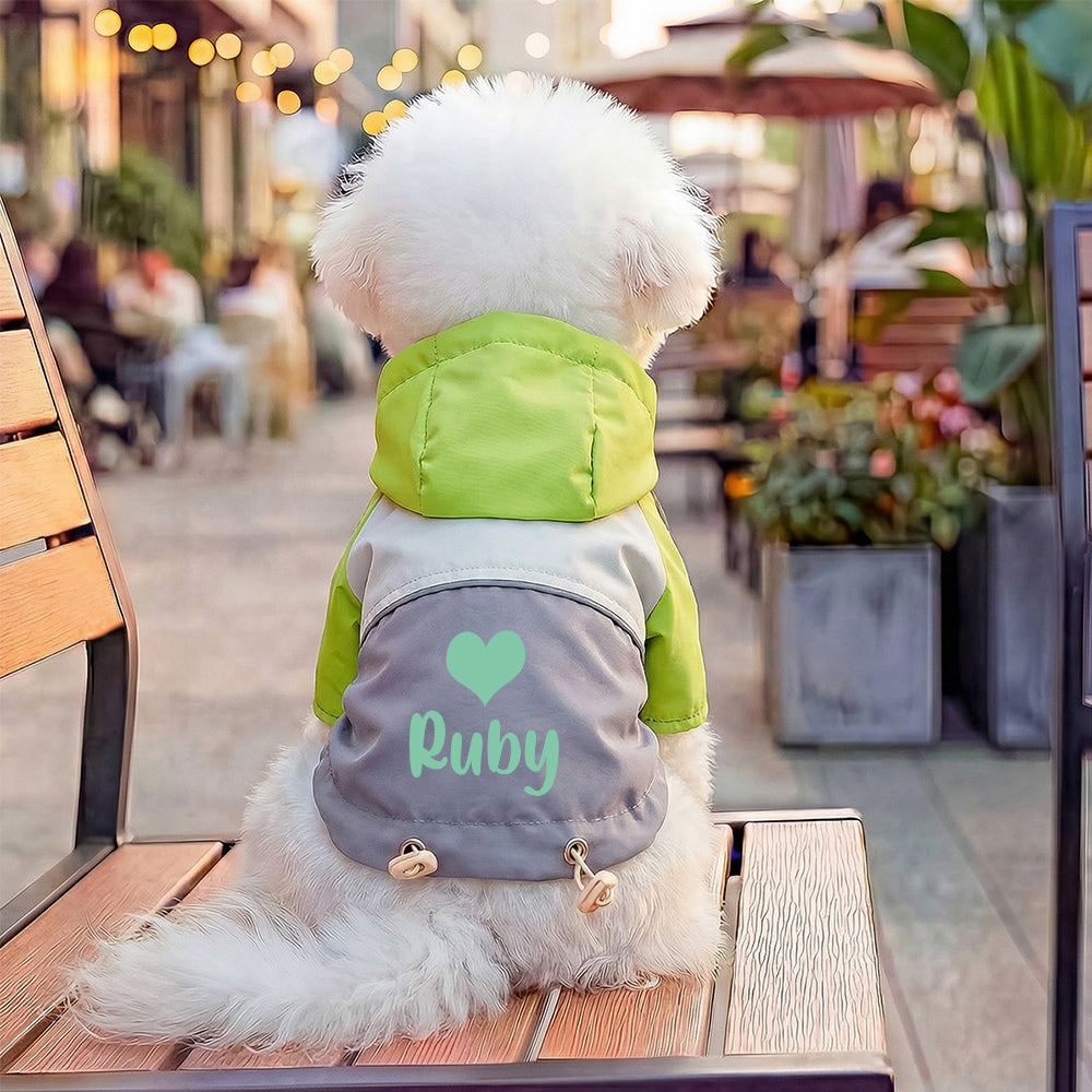 Personalisierte Haustier-Regenjacke mit Namen | inCloth54