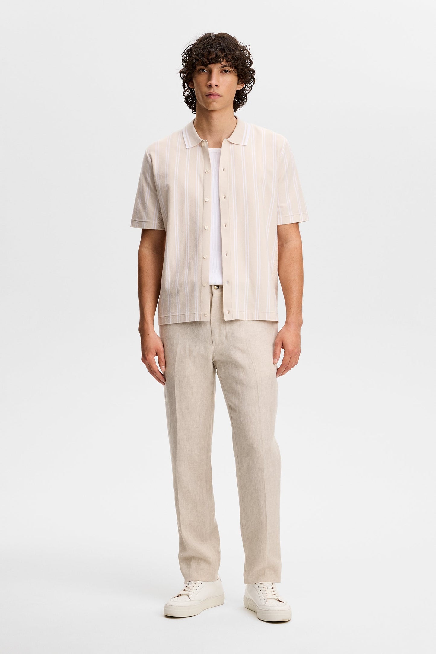 Soren Drape Linen Pants / Moonbeam