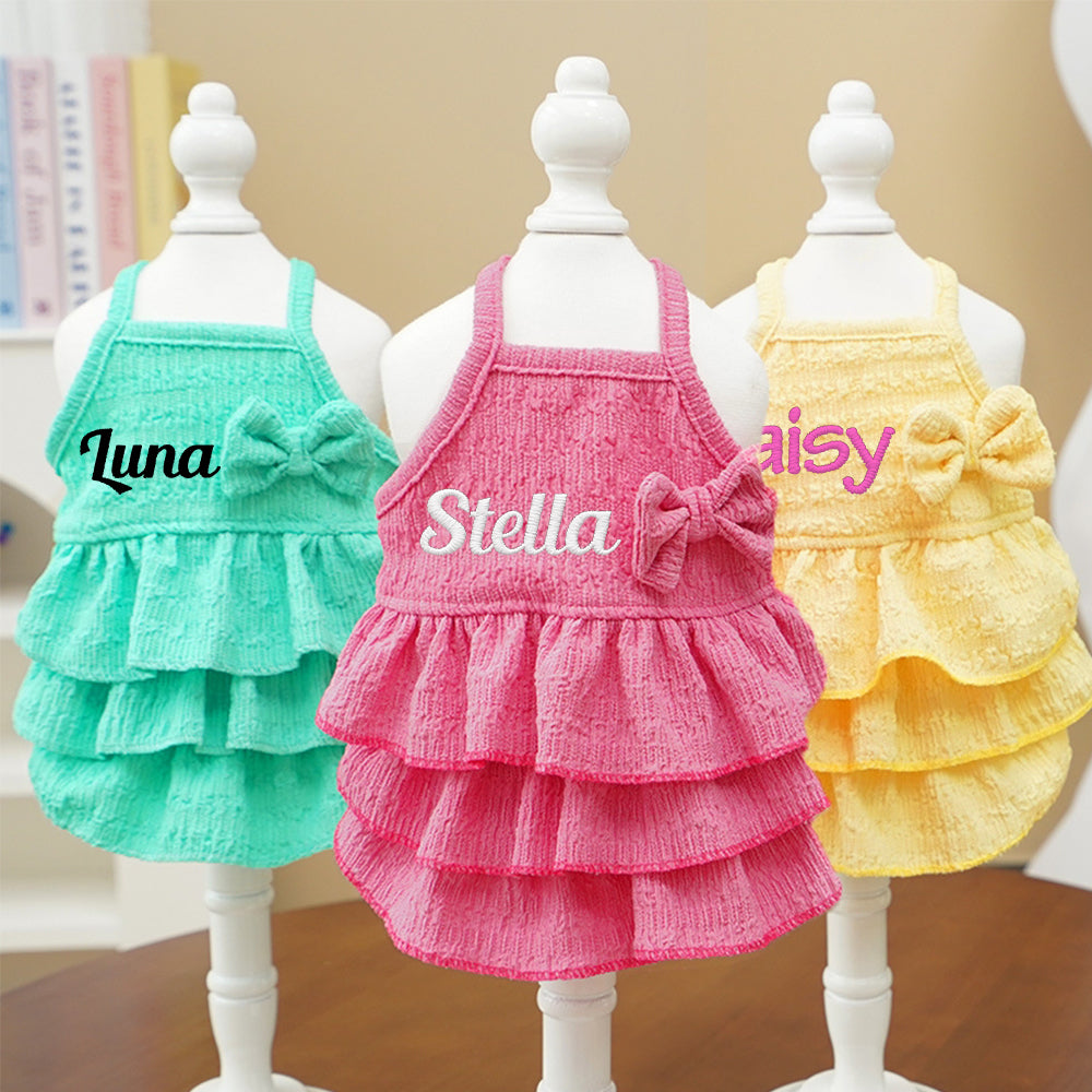 Robe princesse personnalisée brodée avec nom pour animaux de compagnie | inCloth41