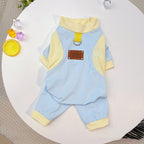 Personalized Leather Patch Name Breathable Summer Pet Jumpsuit  | inCloth64