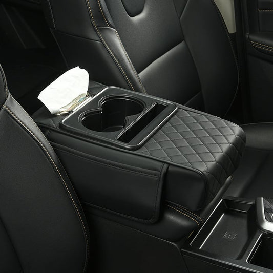 Tapis multifonctionnel en cuir PU pour accoudoir de voiture