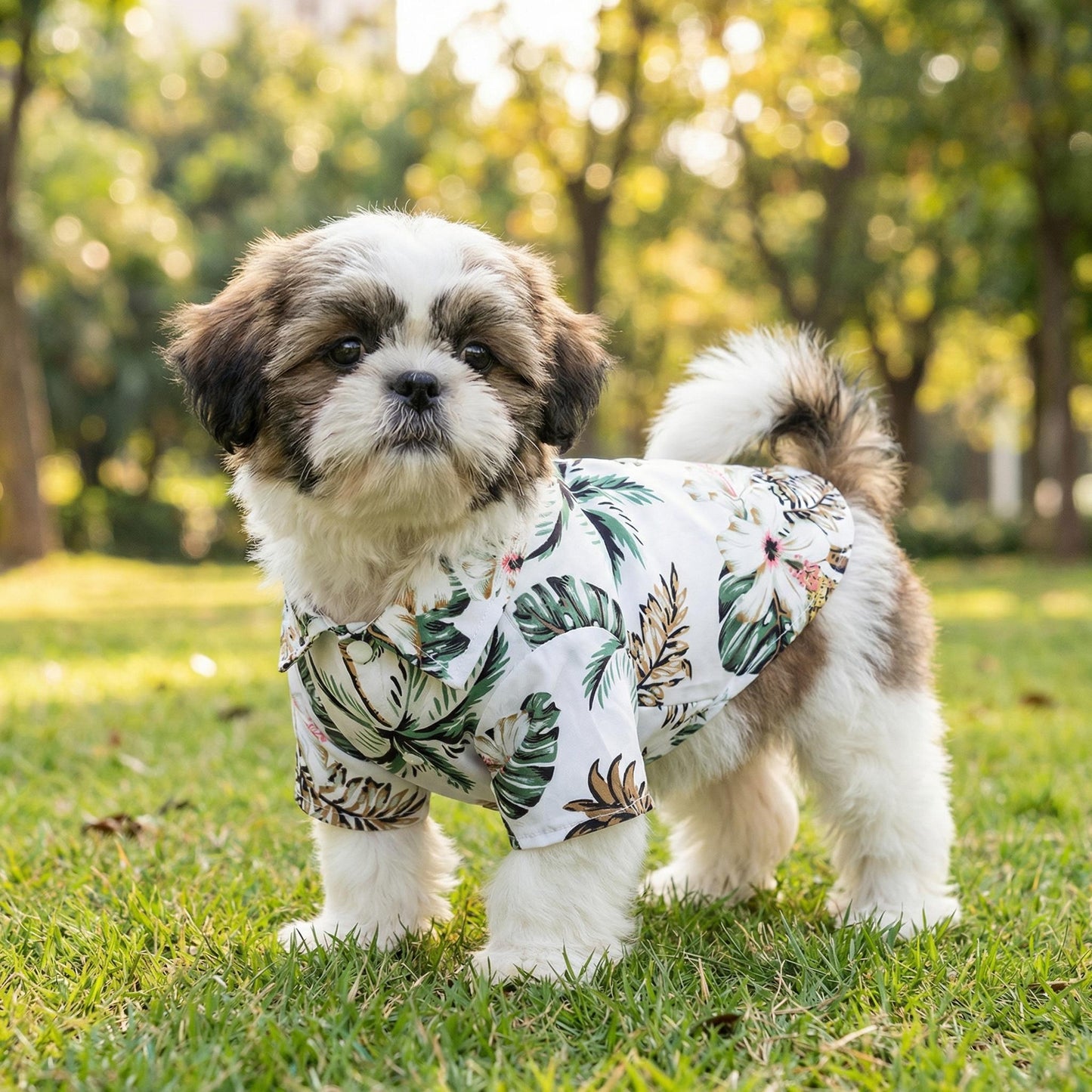 Personalized Leather Patch Name Hawaiian Pet T-shirt | inCloth57
