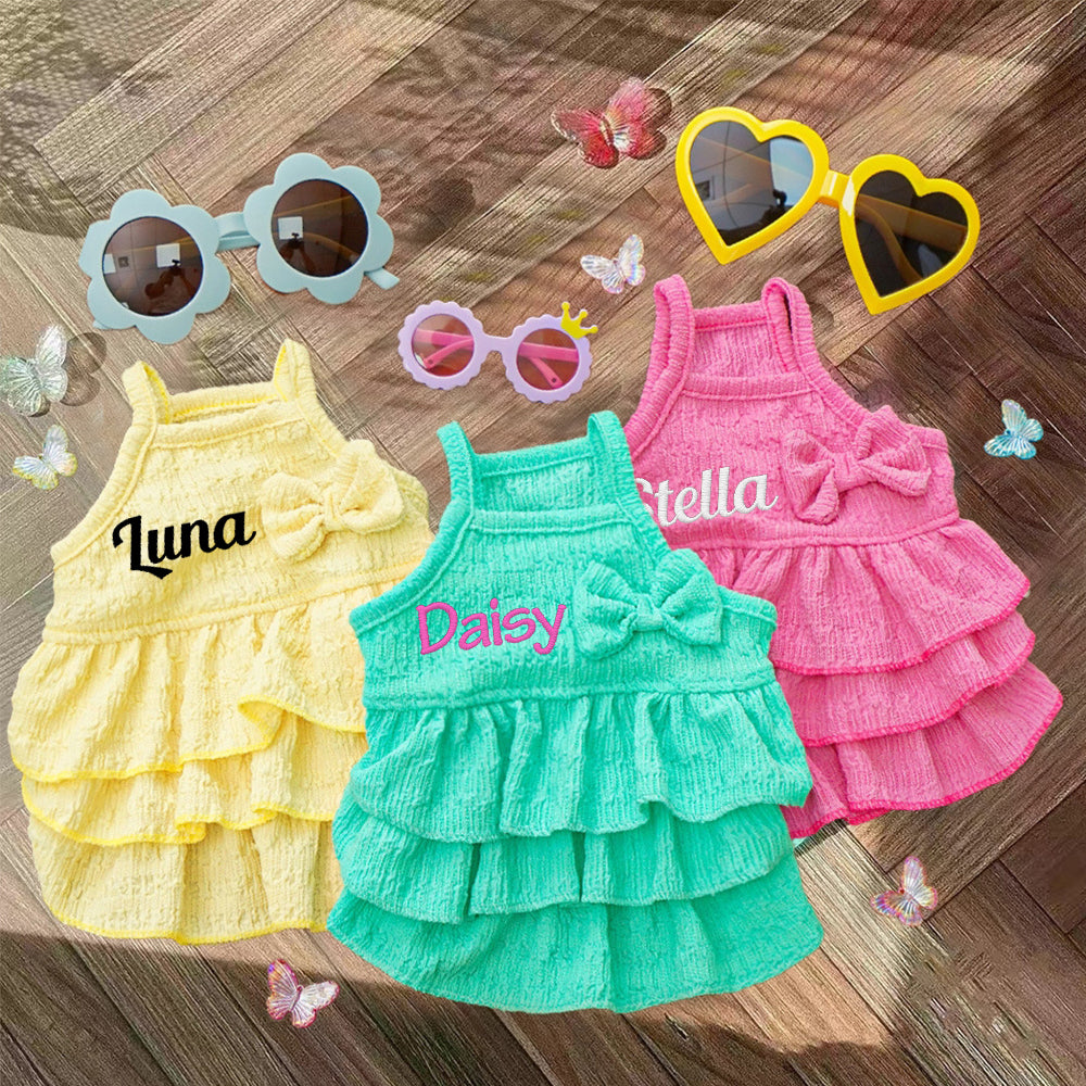 Robe princesse personnalisée brodée avec nom pour animaux de compagnie | inCloth41