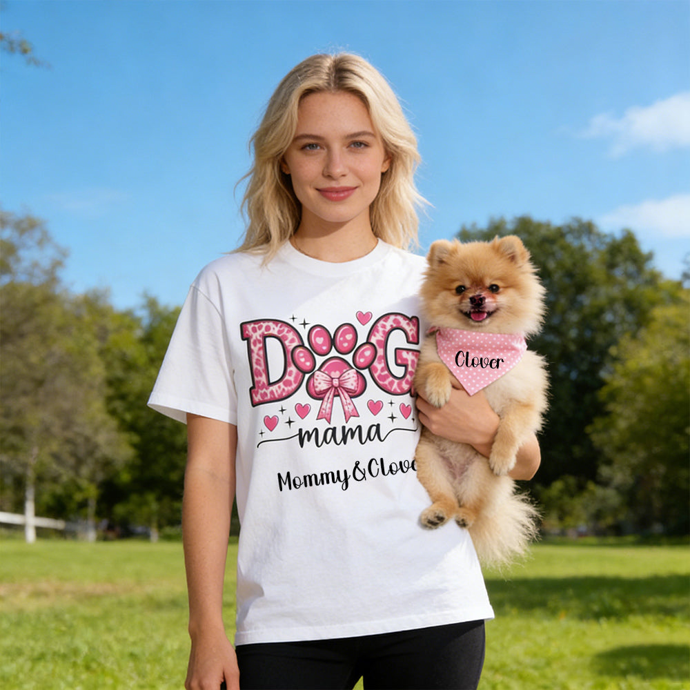 T-shirt personnalisé fête des Mères pour maman de chien et bandana pour animal | inCloth45