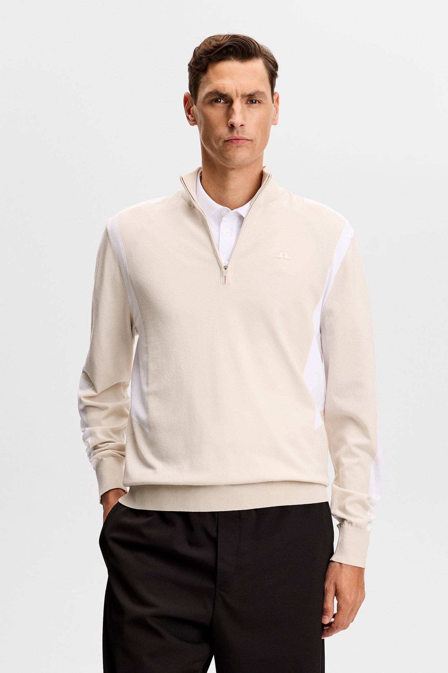 Kendrick Knitted Zip Sweater / Moonbeam