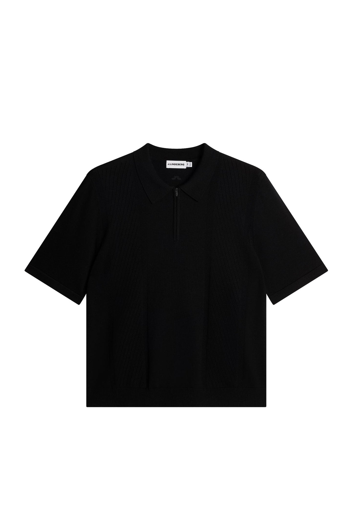 Remy Structure Zip Knit Polo / Black