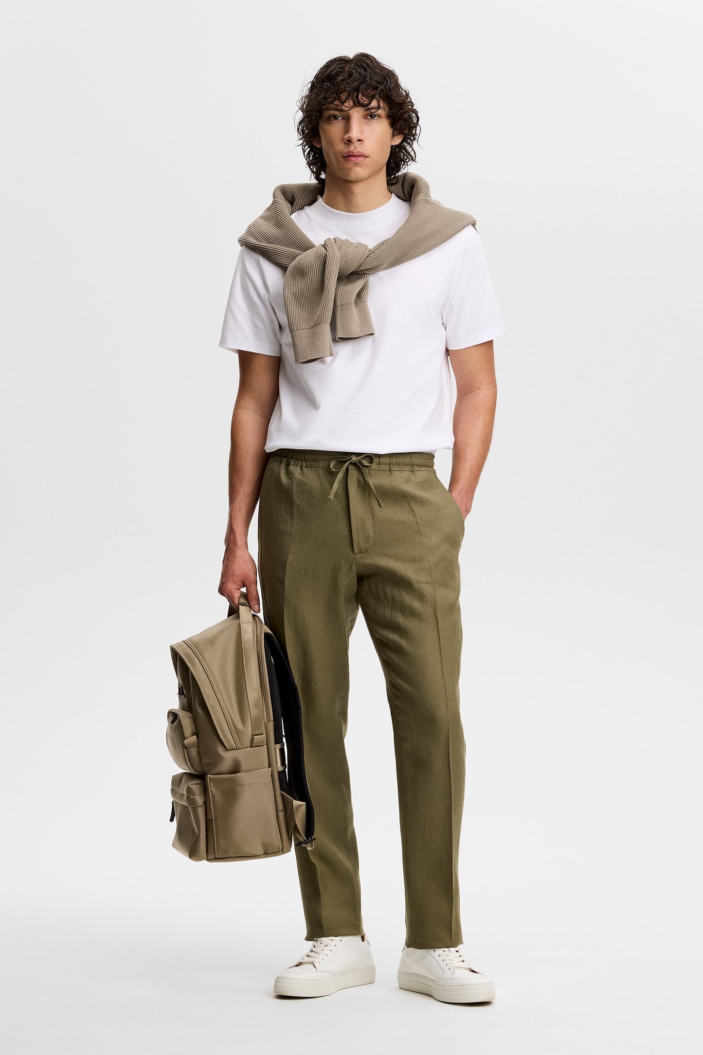 Soren Drape Linen Pants / Kalamata