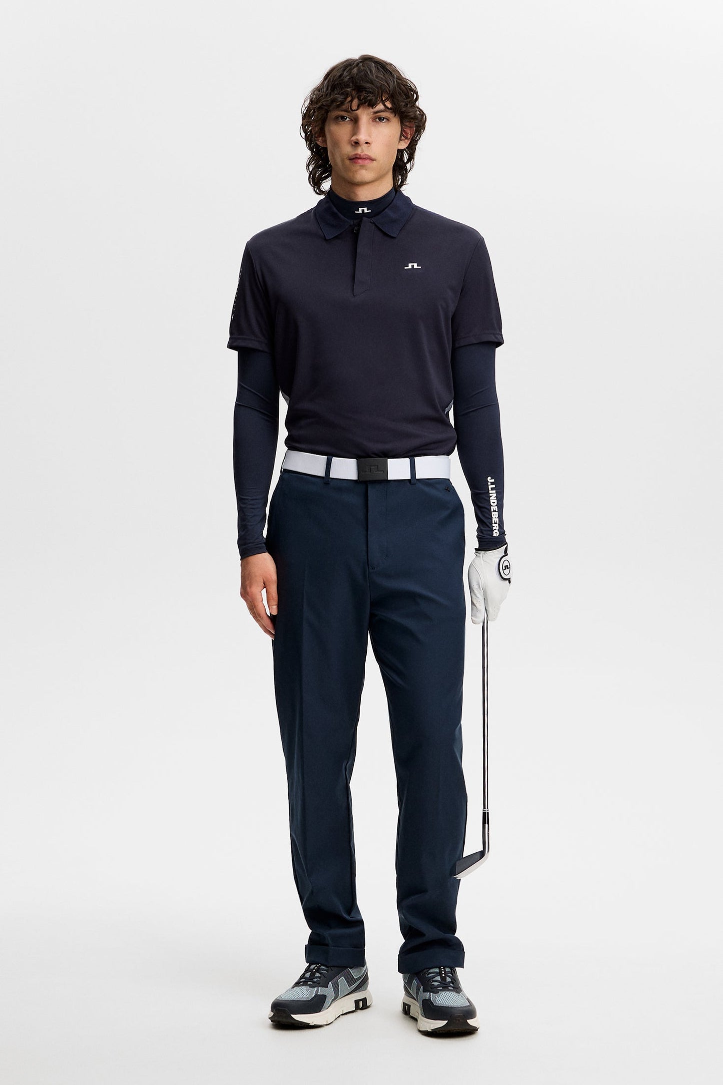 Neri Hybrid Knit Polo Shirt / Navy