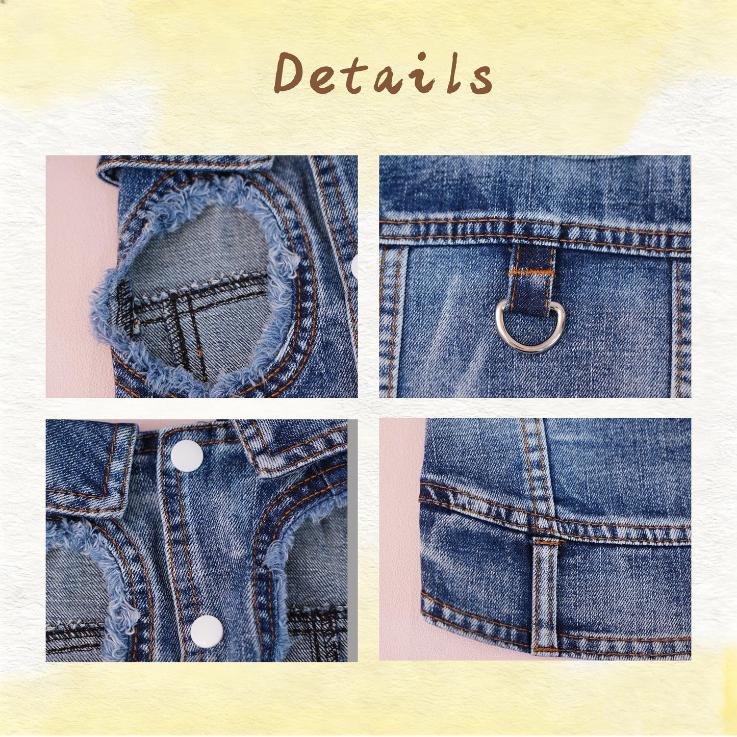 Personalisierte bestickte Haustier-Jeansweste mit Namen | inCloth63