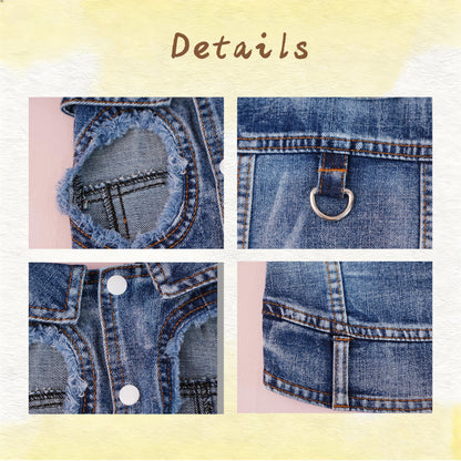 Personalized Embroidered Name Pet Denim Vest | inCloth63