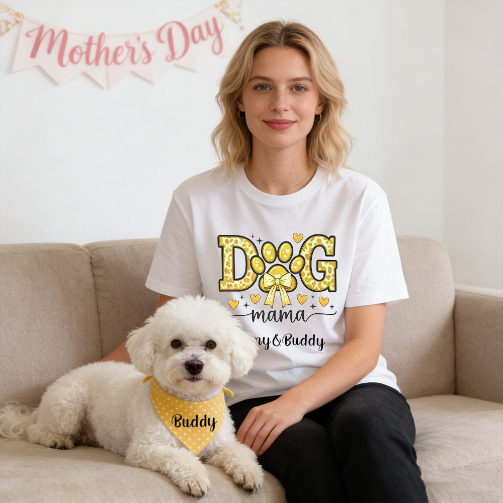 T-shirt personnalisé fête des Mères pour maman de chien et bandana pour animal | inCloth45