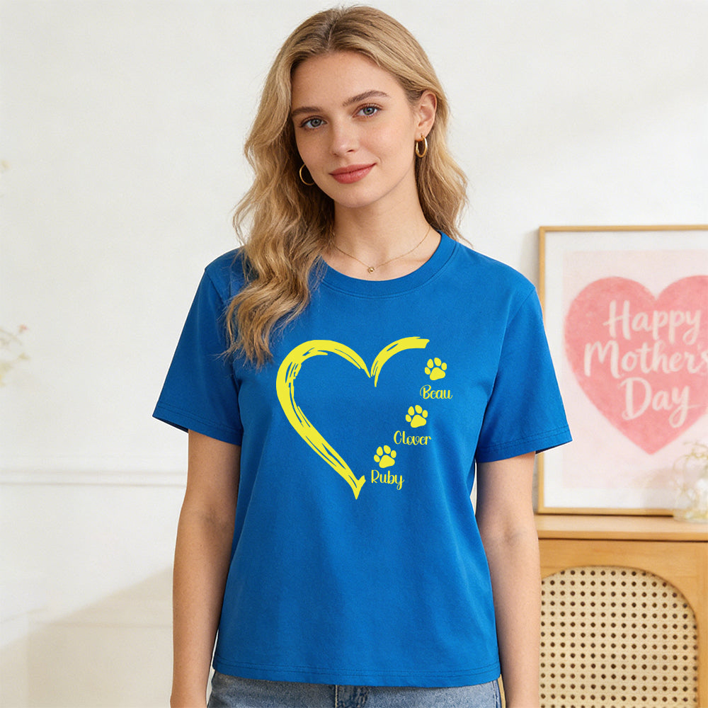 T-Shirt Cœur Personnalisé Fête des Mères pour Maman d'Animal | inCloth58