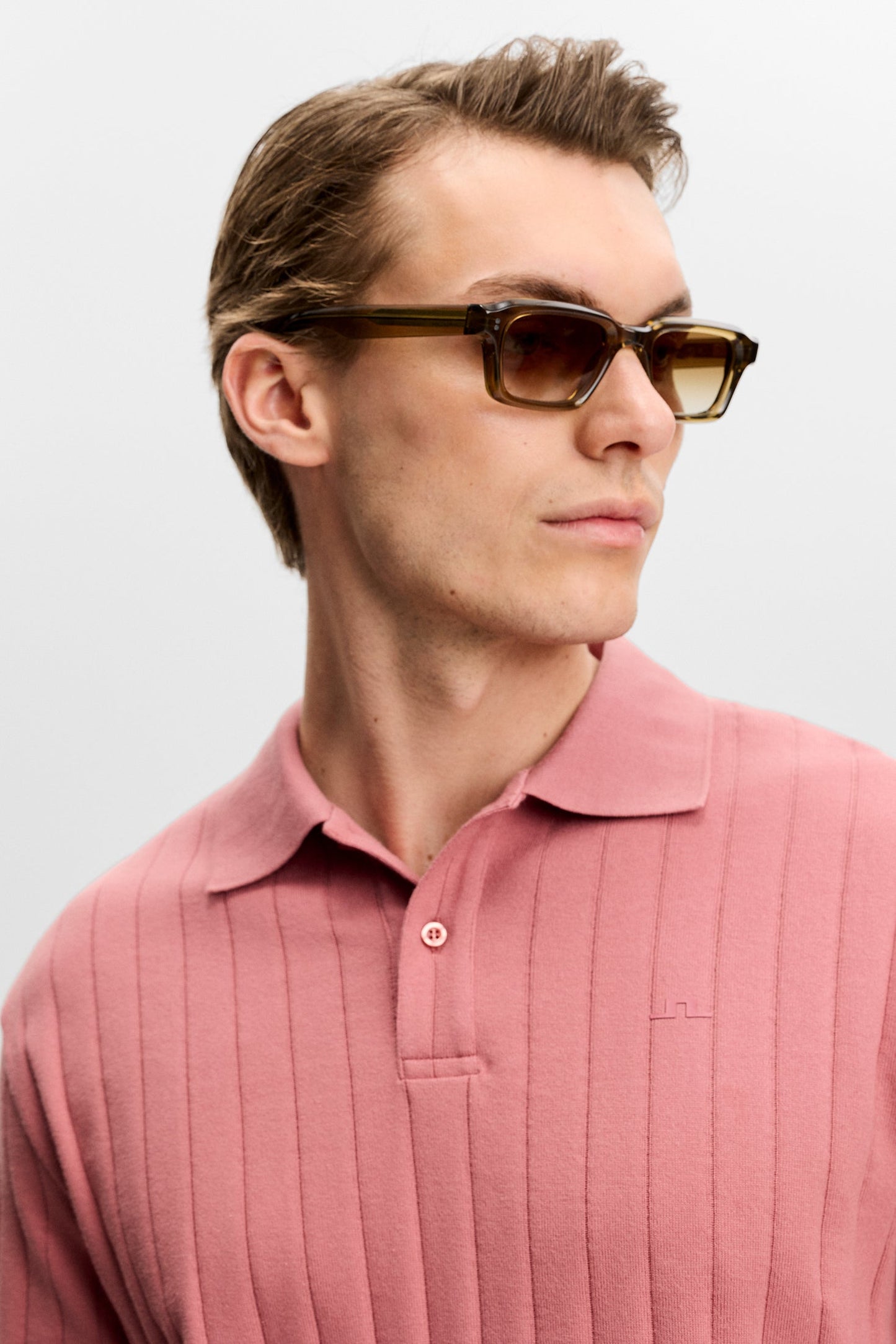 Simon Stripe Polo / Withered Rose