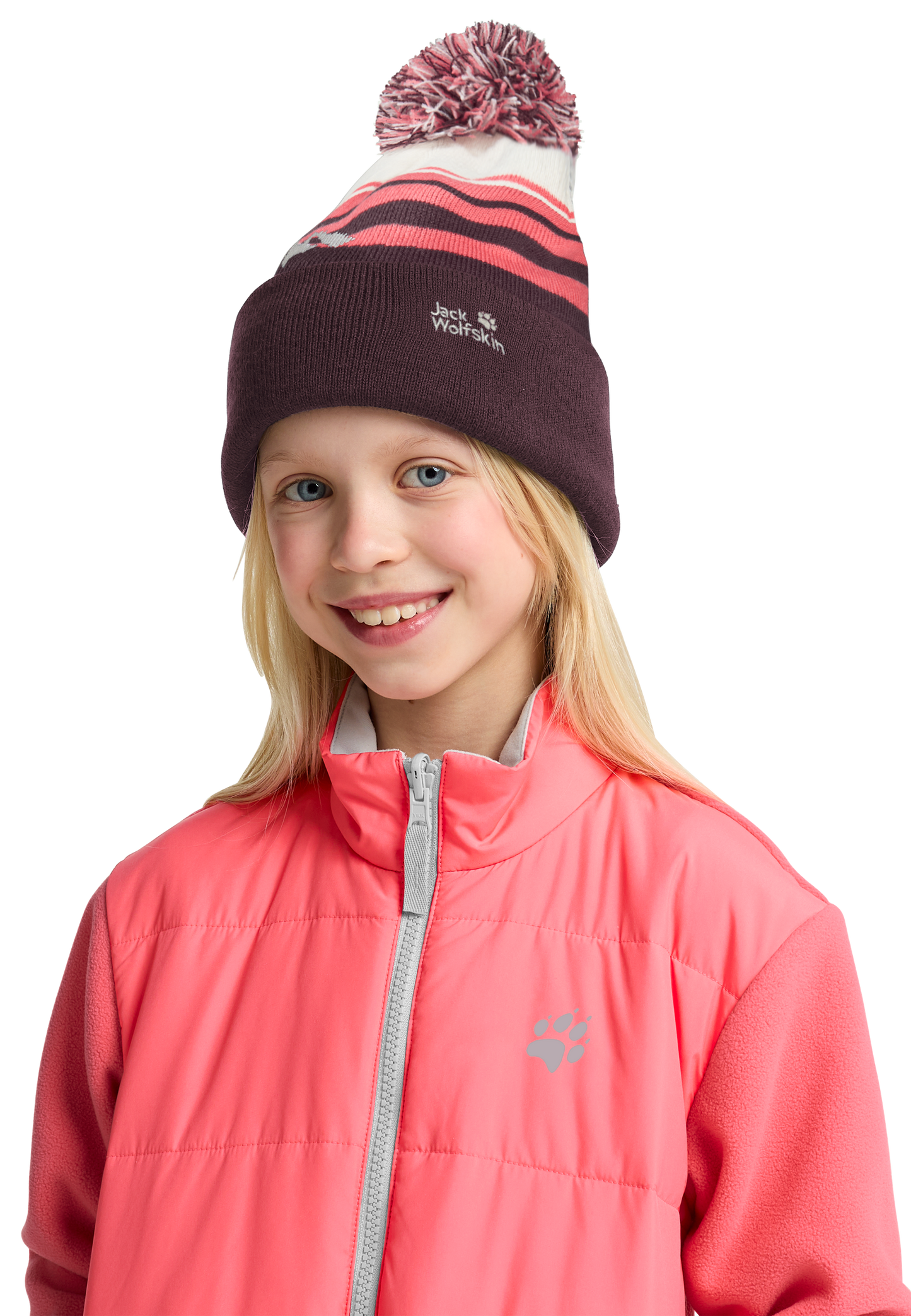 STRIPY POMPOM BEANIE K