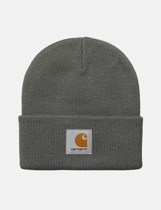 Kurze Beanie-Mütze – Rauchgrün