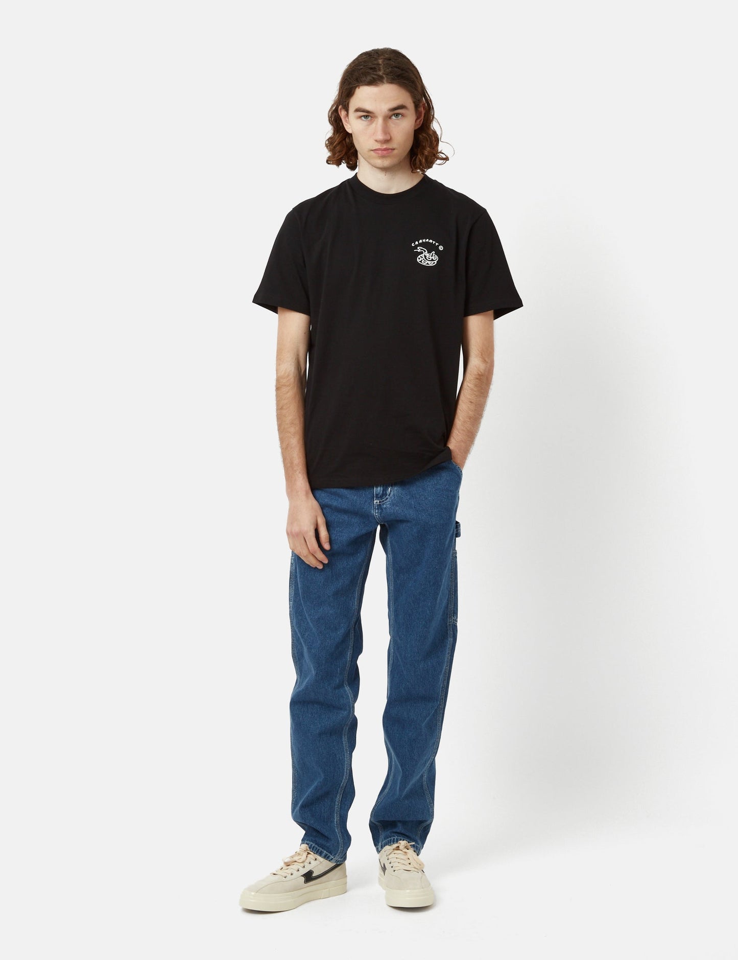 Pantalon Ruck simple genou (coupe droite) - Bleu délavé