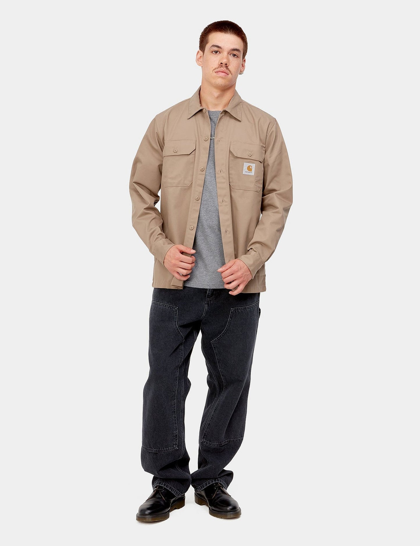 Master Shirt - Khakifarbenes Lederbraun
