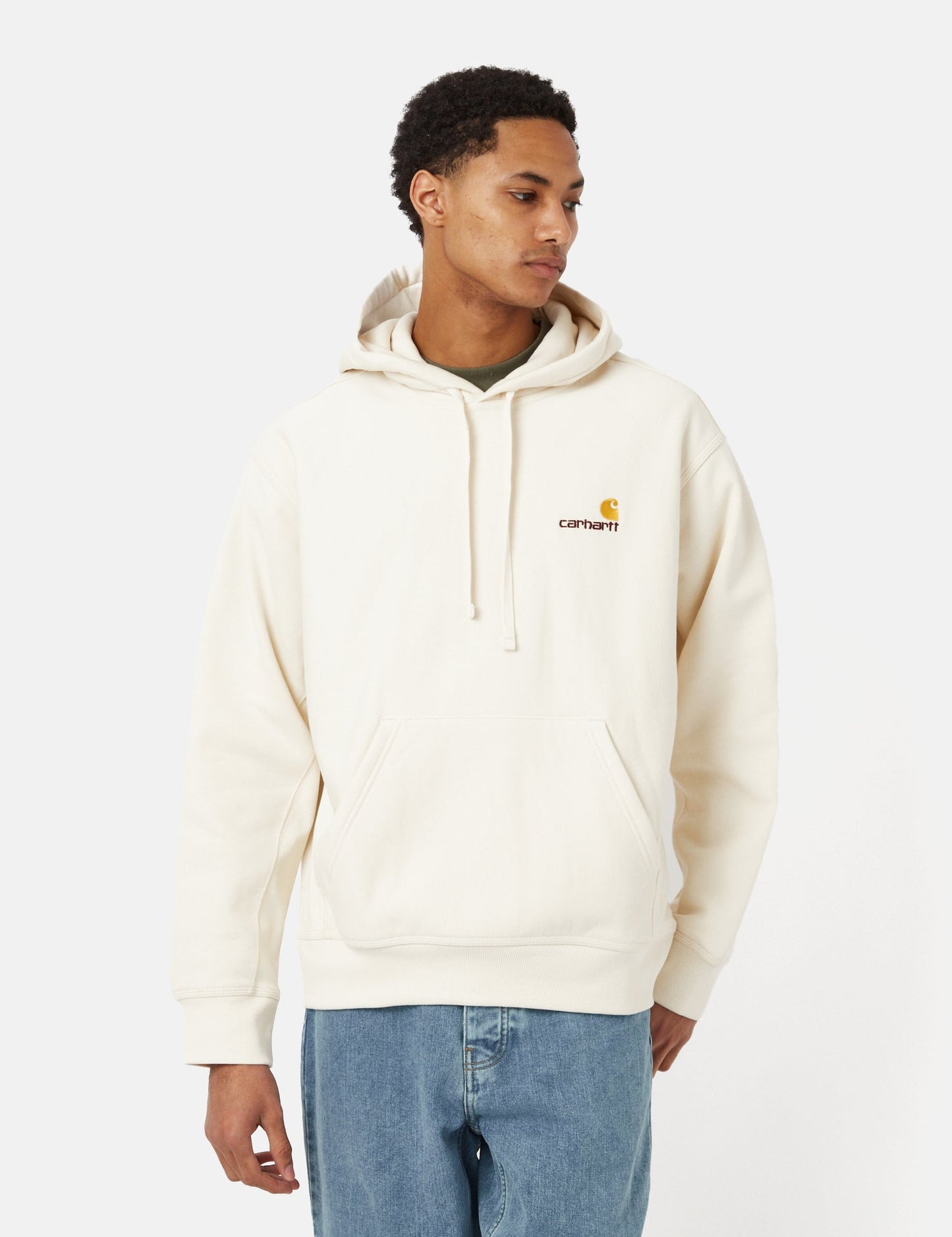 Kapuzenpullover mit American Script - Dunkles Zedernholzgrün