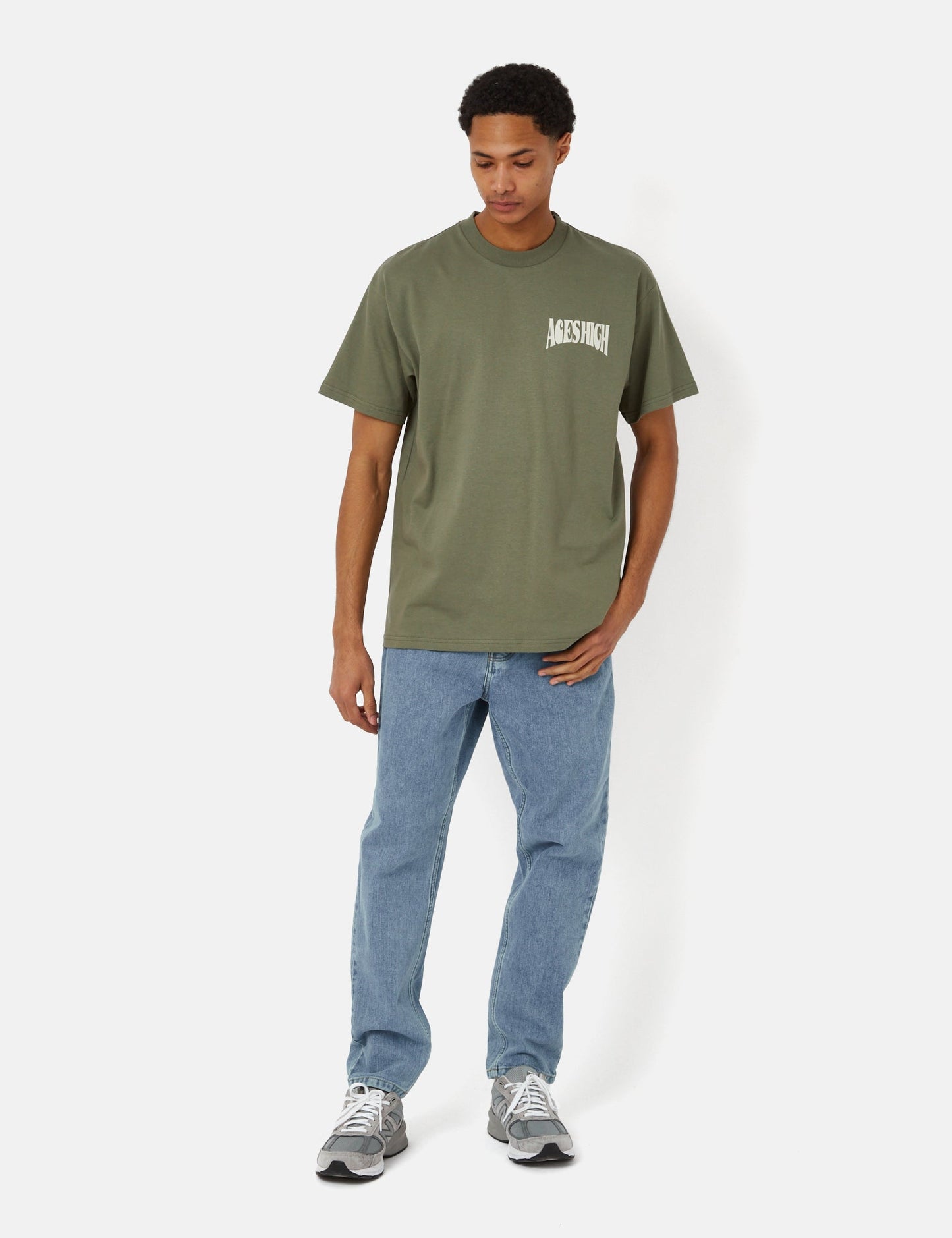 Pantalon Newel (coupe décontractée, délavage Stone Bleached) - Bleu