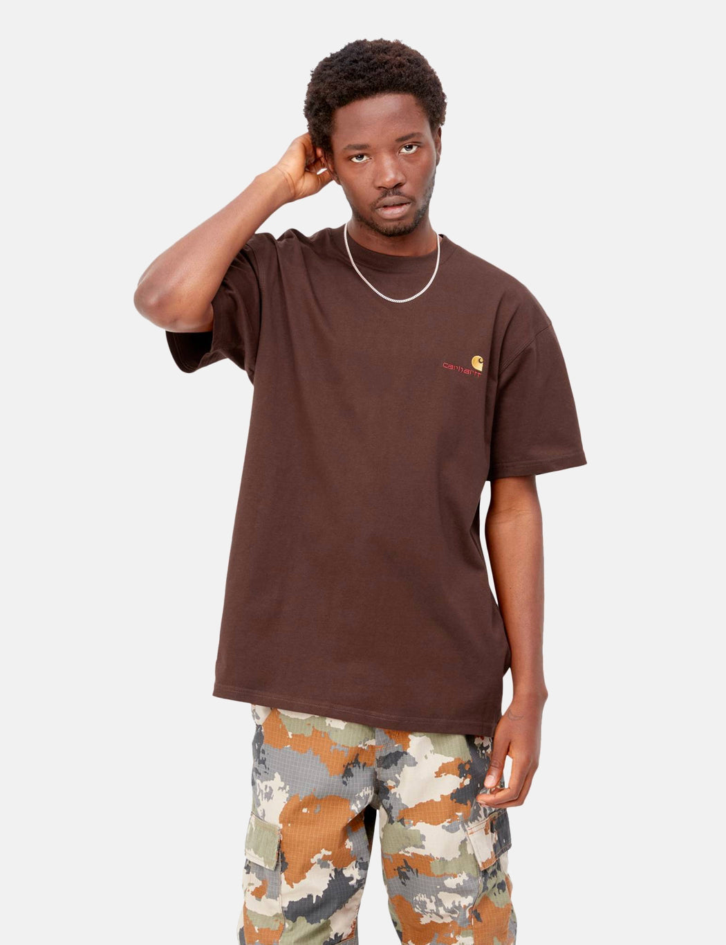 T-shirt American Script - Brun ale