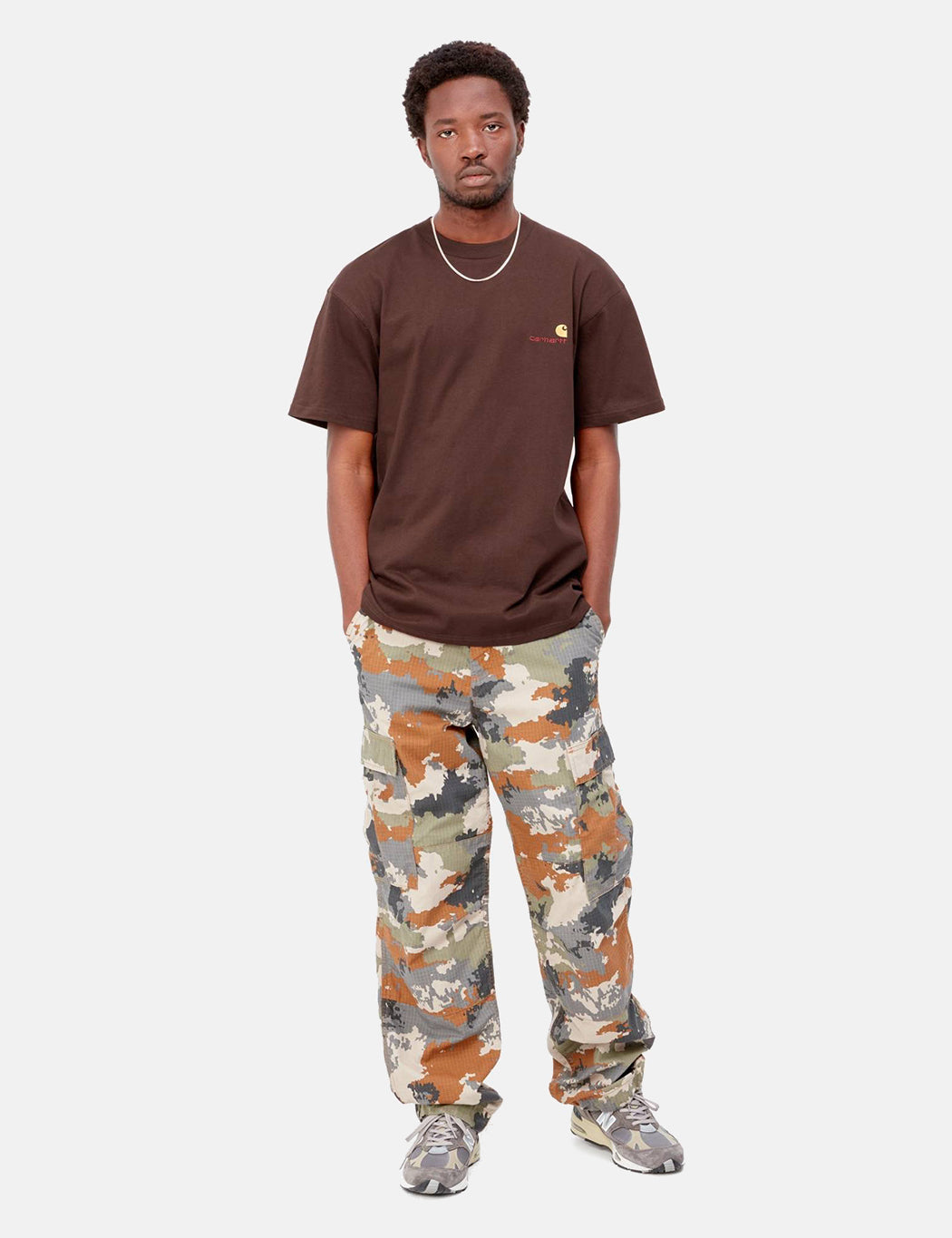 T-shirt American Script - Brun ale
