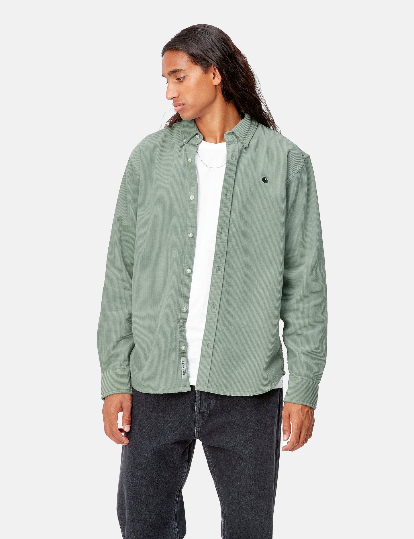 Madison Cord Hemd - Boxwood Green/Wax