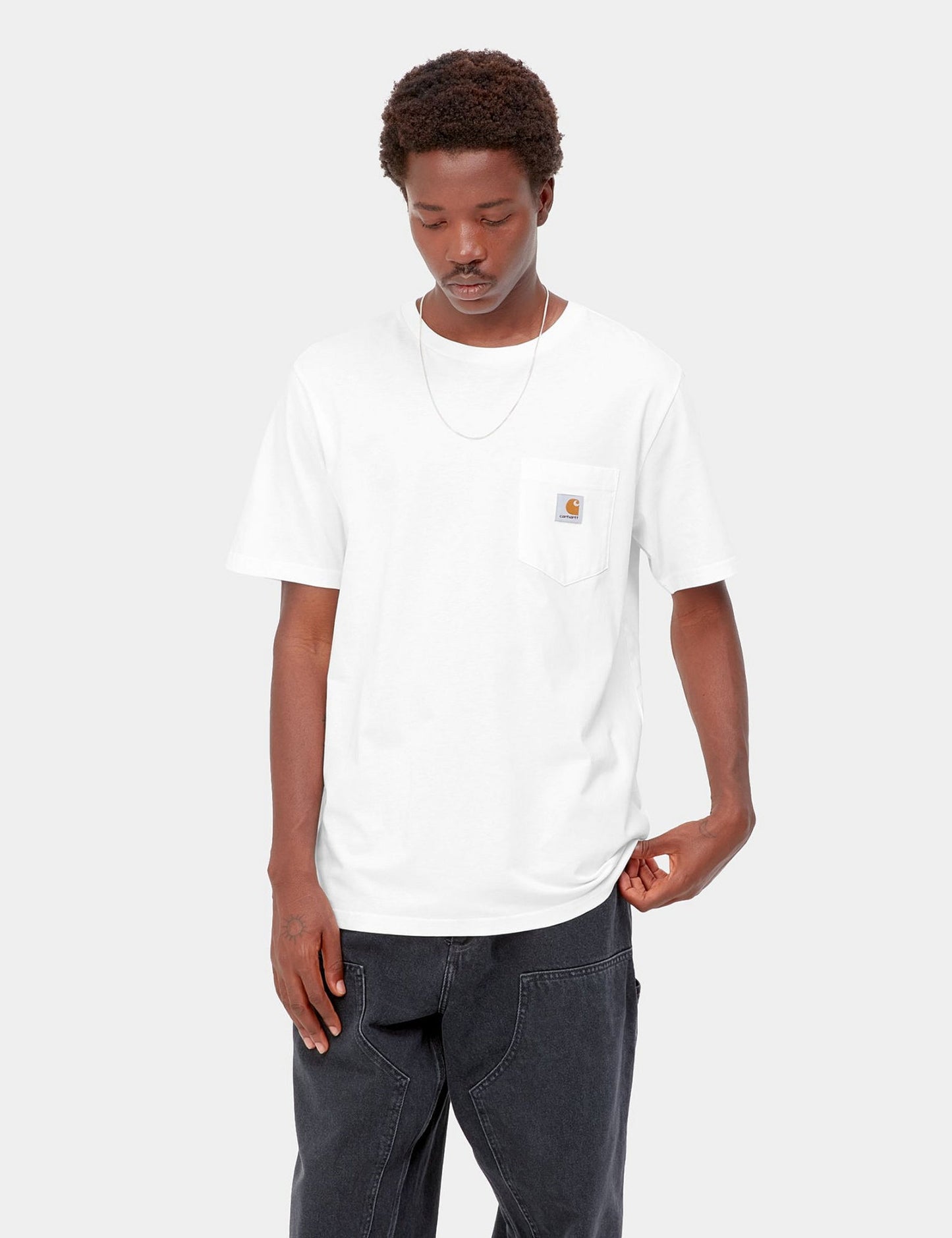 Pocket-T-Shirt - Weiß