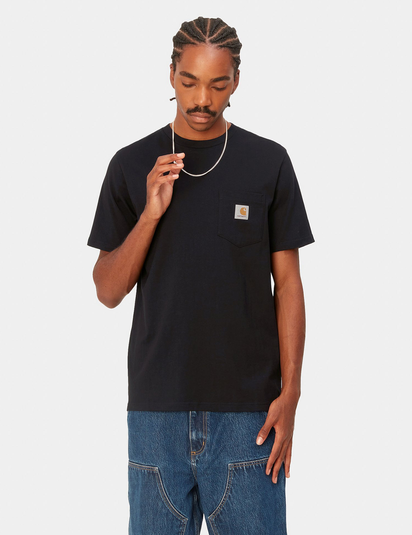 Taschen-T-Shirt – Gletscherblau