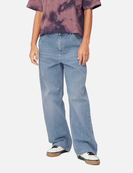 Damen Simple Hose (Loose) - Blue Light Stone Washed