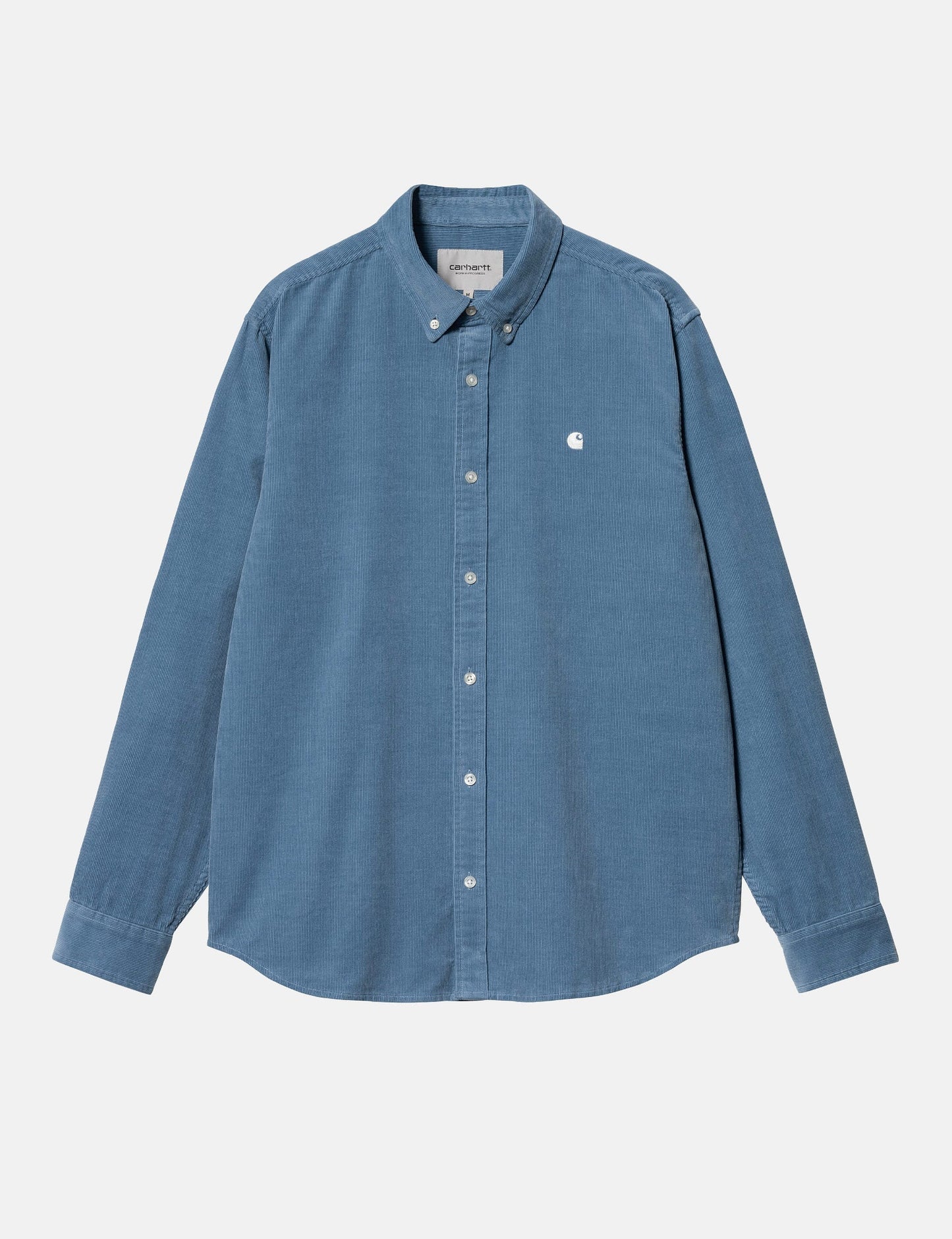 Chemise en velours côtelé Madison (coupe droite) - Bleu Sorrent