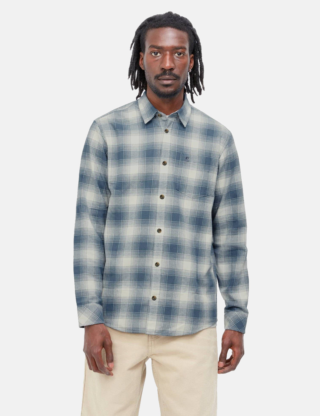 Chemise Deaver à carreaux - Bleu orage